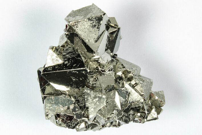 Gleaming Octahedral Pyrite Crystal Cluster - Peru #352311